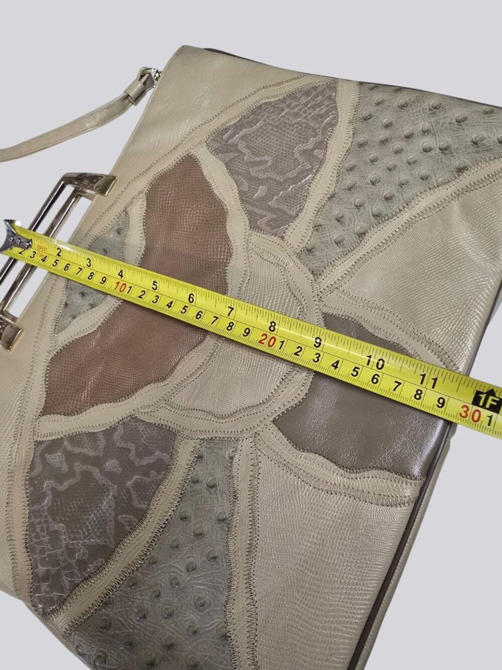 Vintage 60s Original by Caprice Patchwork Vinyl Frame Handbag Purse USA Made - Picture 16 of 16